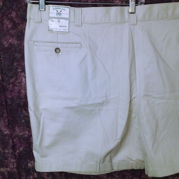 NWT Deadstock 90s Harbor Bay Casual Chino Shorts Men-54 Cotton Pleated 4-Pocket - Picture 5 of 9